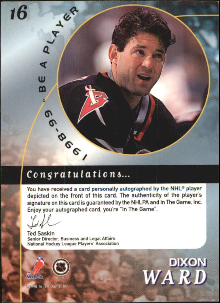 1998-99 Be A Player Autographs #16 Dixon Ward back image