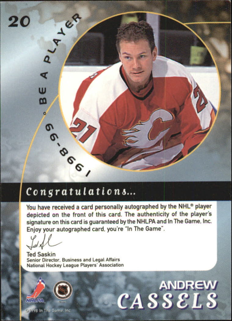 1998-99 Be A Player Autographs #20 Andrew Cassels back image