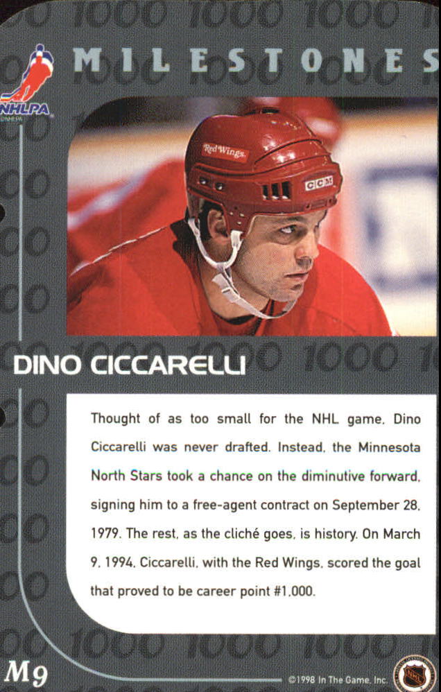 1998-99 Be A Player All-Star Milestones #M9 Dino Ciccarelli back image