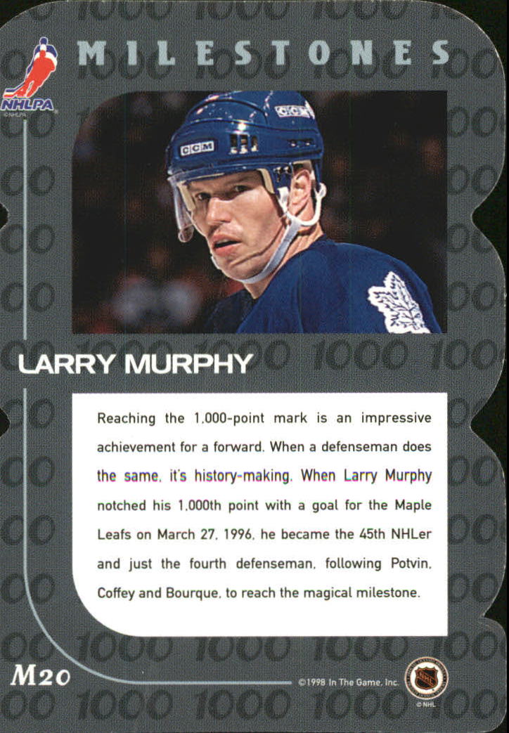 1998-99 Be A Player All-Star Milestones #M20 Larry Murphy back image