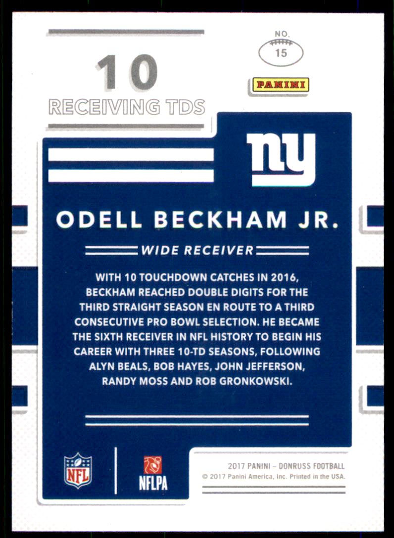 2017 Donruss Production Line Touchdowns Holo #15 Odell Beckham Jr.