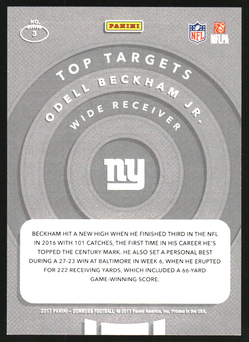 2017 Donruss Top Targets Holo #3 Odell Beckham Jr.