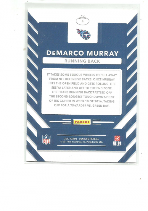 2017 Donruss Up Tempo Holo #4 DeMarco Murray back image