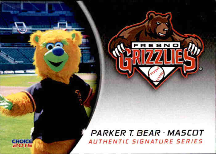 2015 Fresno Grizzlies Choice 34 Parker T. Bear MASCOT NM Baseball