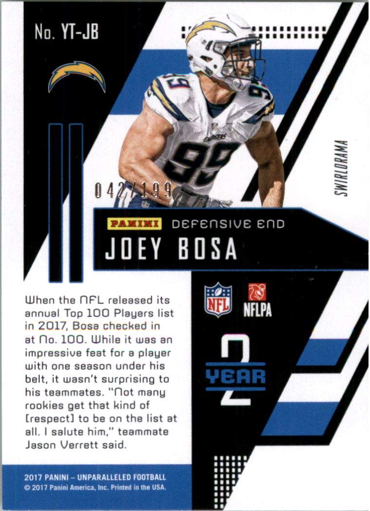 2017 Panini Unparalleled Year 2 Lime Green #4 Joey Bosa