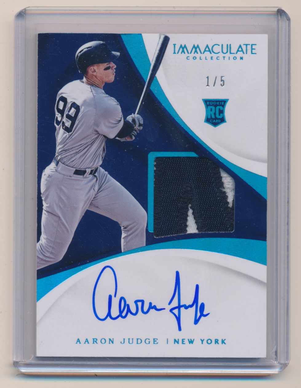 2017 Immaculate Collection Blue #113 Aaron Judge JSY AU/5