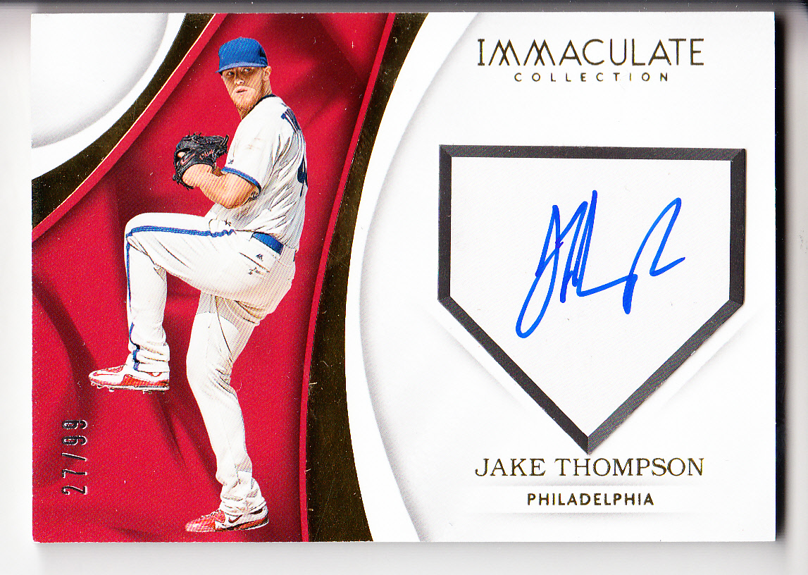 2017 Immaculate Collection Immaculate Home Plate Signatures #7 Jake Thompson/99