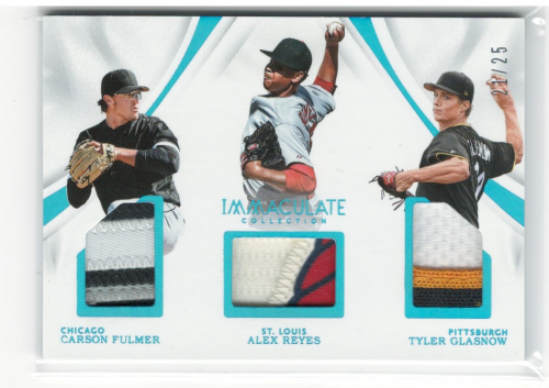 2017 Immaculate Collection Immaculate Trio Players Memorabilia Blue #4 Alex Reyes/Carson Fulmer/Tyler Glasnow/25
