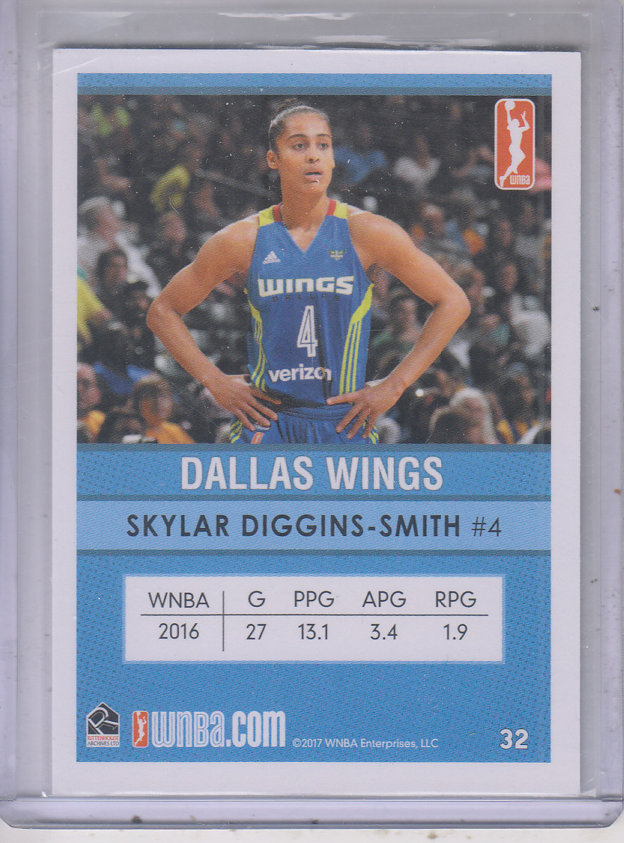 2017 WNBA #32 Skylar Diggins-Smith back image