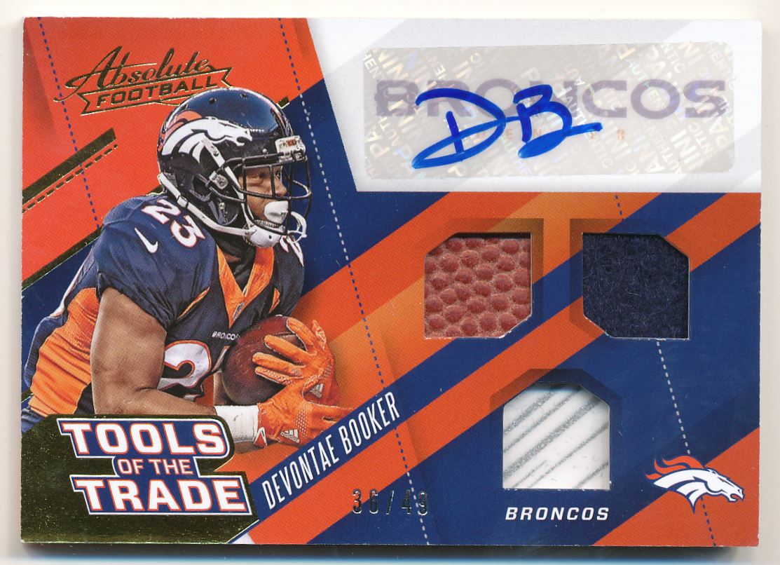 2017 Absolute Tools of the Trade Triple Material Autographs #12 Devontae Booker/49
