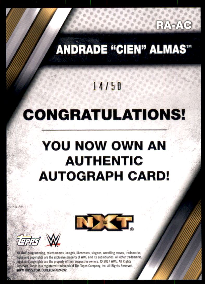 2017 Topps WWE NXT Autographs Blue #RAAC Andrade 