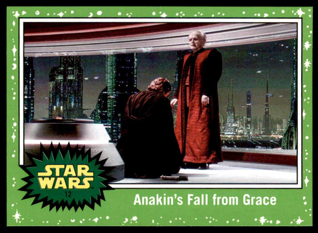 2017 Topps Star Wars Journey to The Last Jedi Green Starfield #12 Anakin's Fall from Grace