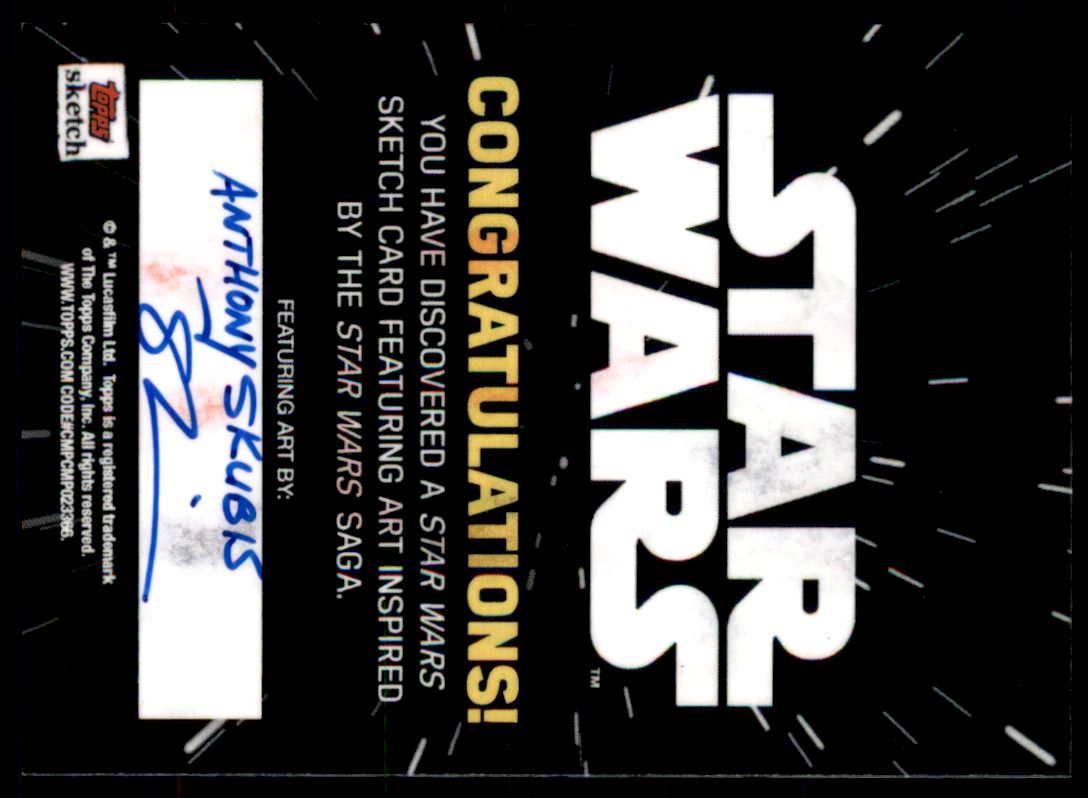 2017 Topps Star Wars Journey to The Last Jedi Sketches #NNO Anthony Skubis back image