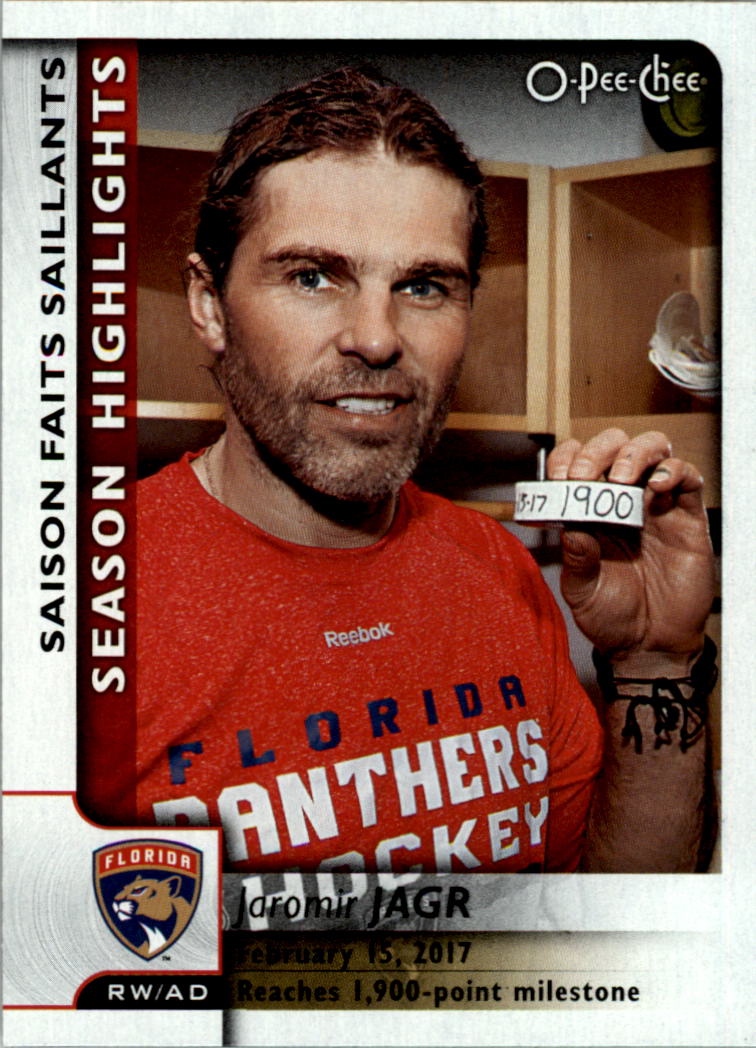 2017 18 O Pee Chee 553 Jaromir Jagr SH NM MT