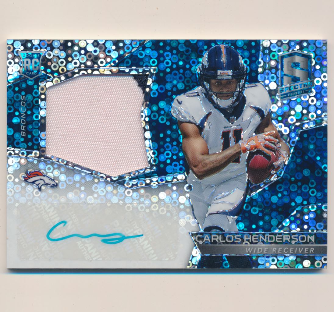 2017 Panini Spectra Neon Blue #229 Carlos Henderson JSY AU
