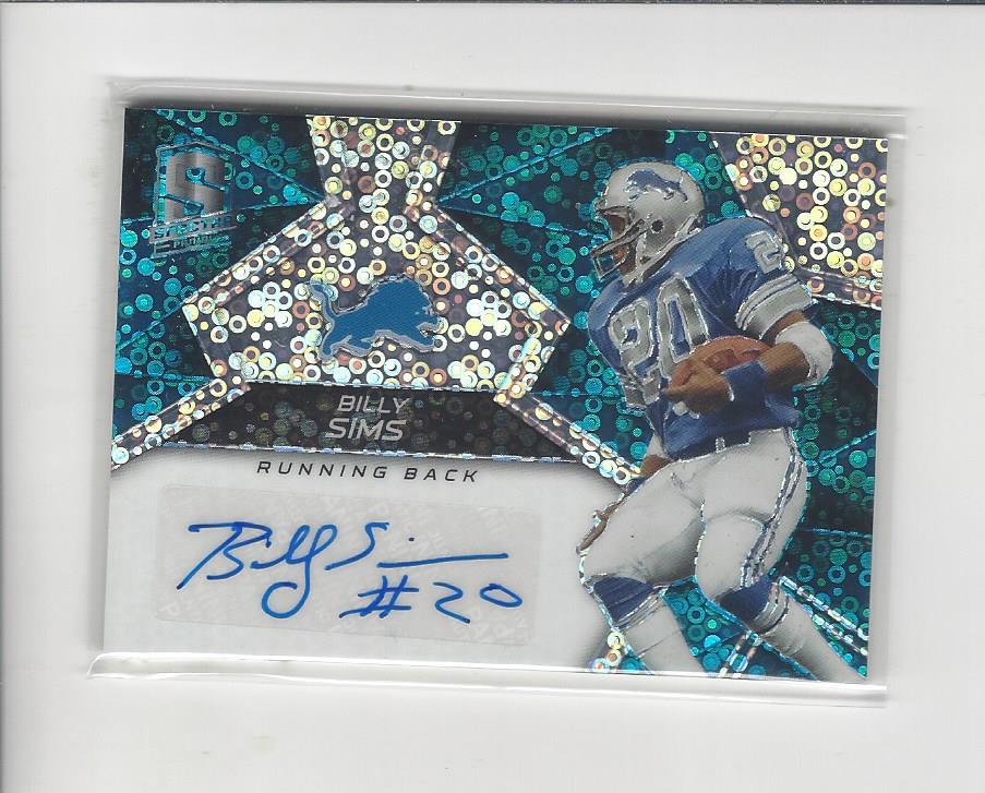 2017 Panini Spectra Signatures Neon Blue #1 Billy Sims/50