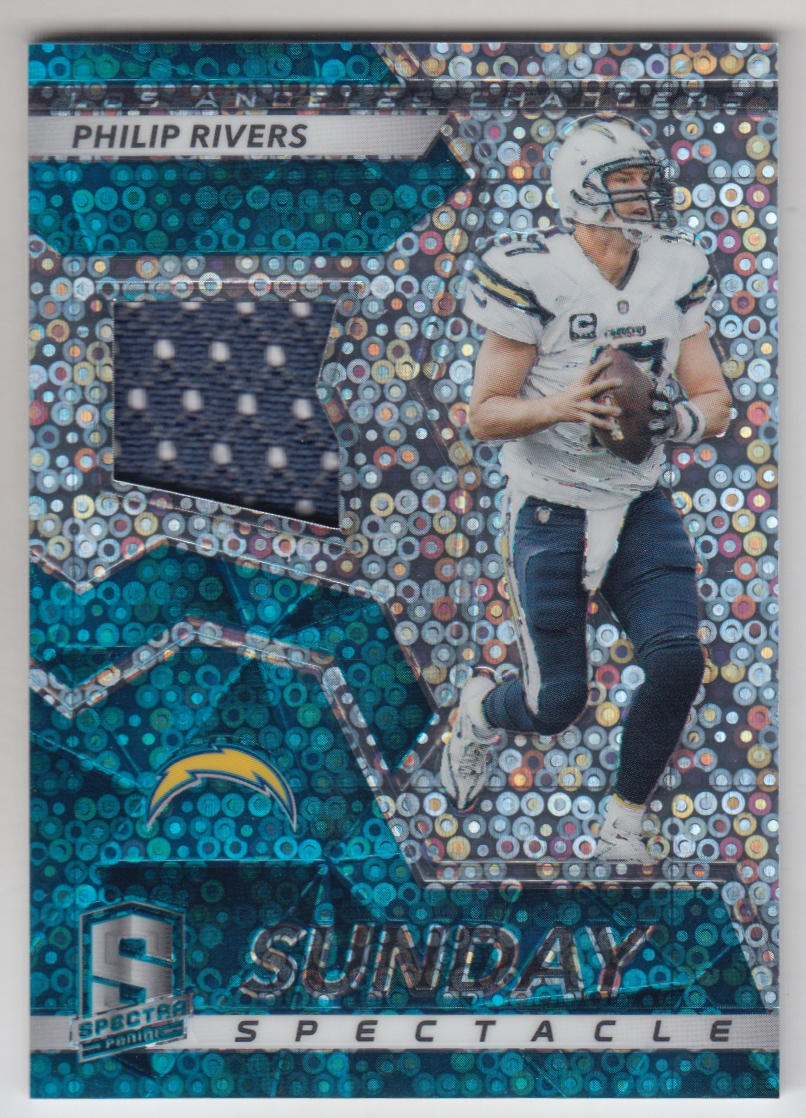 2017 Panini Spectra Sunday Spectacle Jerseys Neon Blue #5 Philip Rivers/99