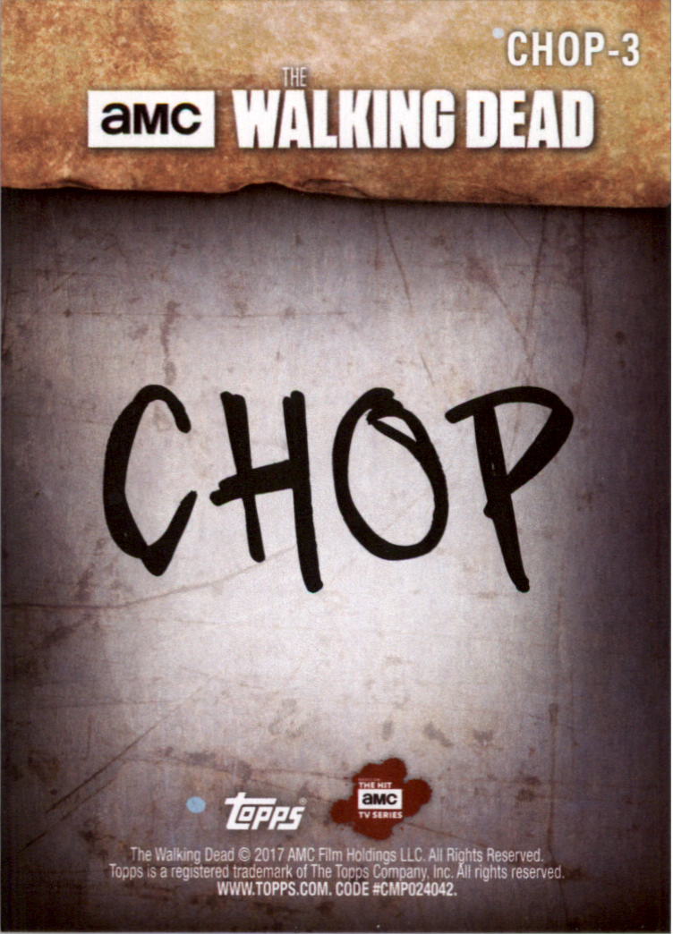 2017 Topps The Walking Dead Season 7 Chop #3 Michonne back image