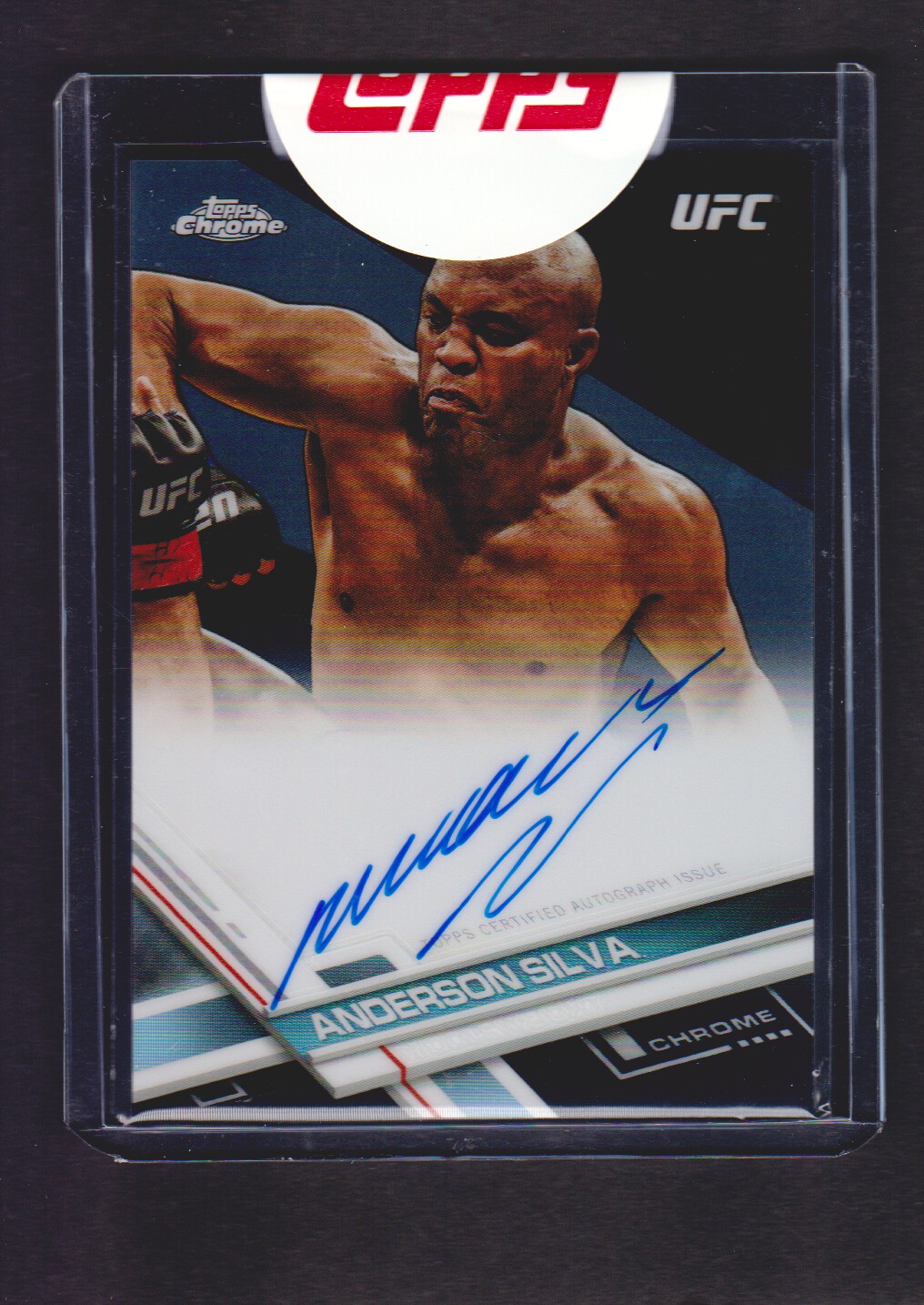 2017 Topps Chrome UFC Fighter Autographs Black Refractors #FAAS Anderson Silva