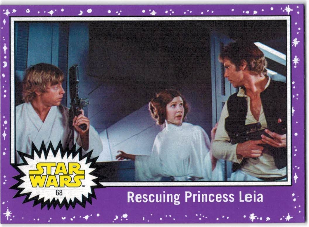 2017 Topps Star Wars Journey to The Last Jedi Purple Starfield #68 Rescuing Princess Leia