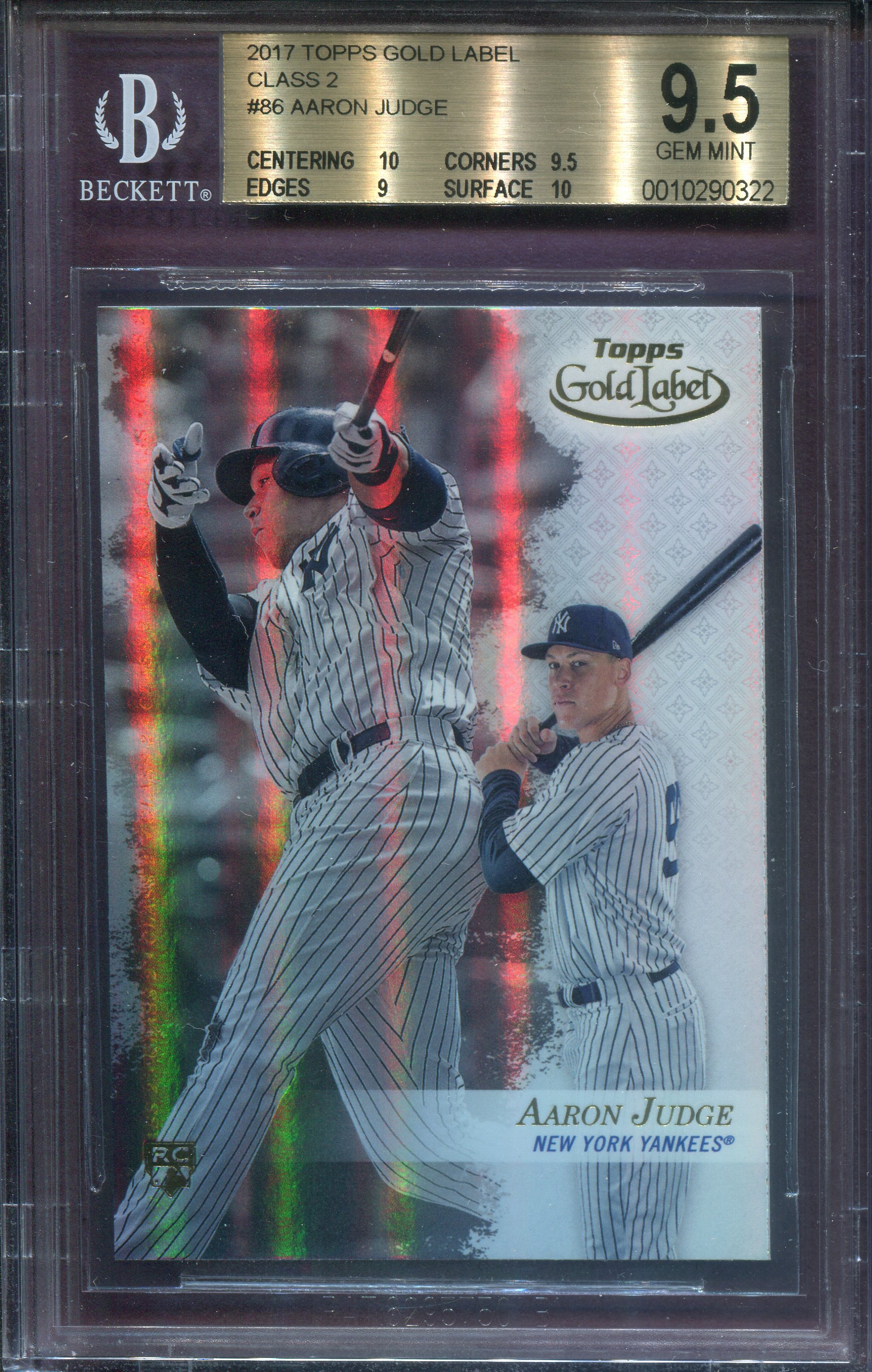 judge aaron topps rookie gem bgs label rc mint class