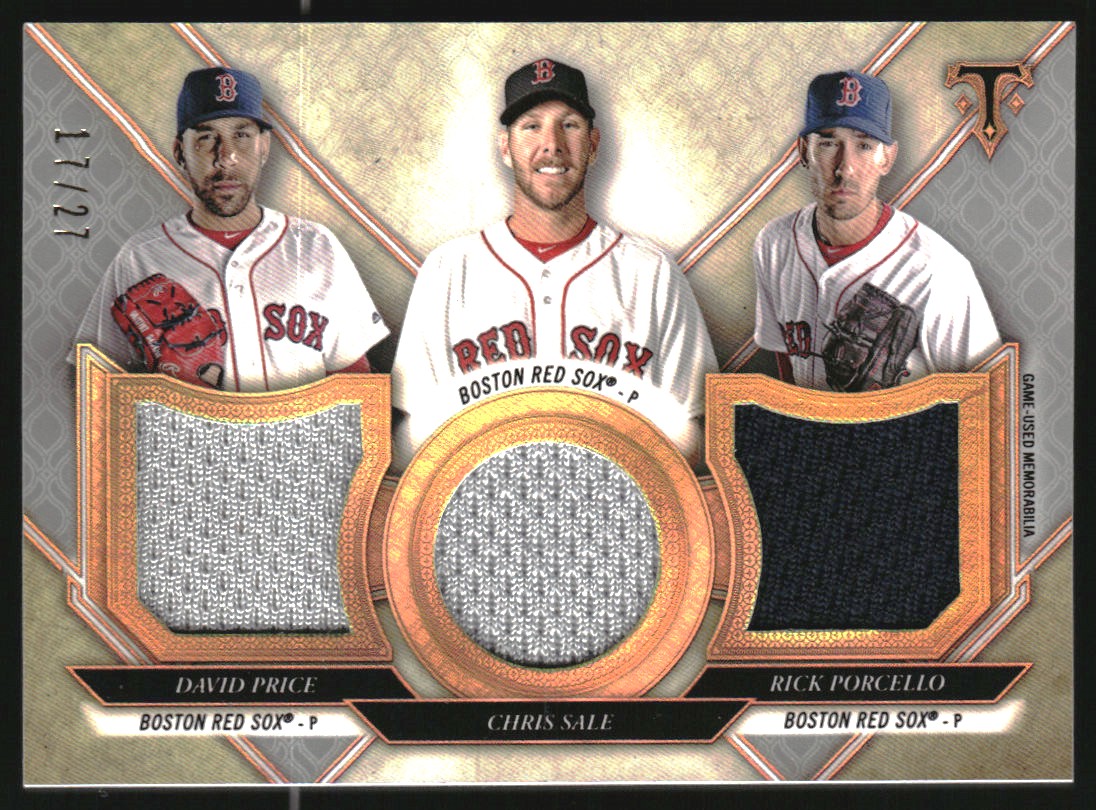 2017 Topps Triple Threads Relic Combos Silver #TTRCPSP Chris Sale/David Price/Rick Porcello