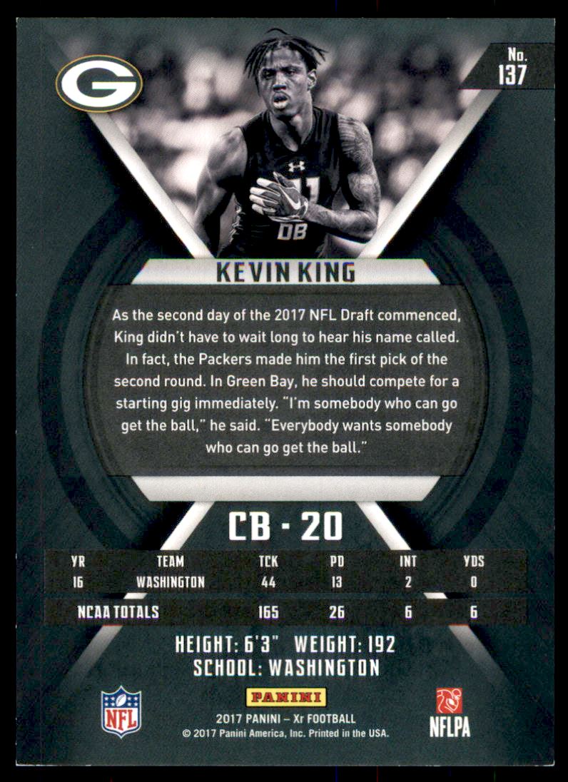 2017 Panini XR Blue #137 Kevin King