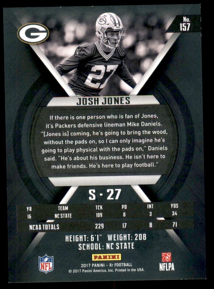 2017 Panini XR Blue #157 Josh Jones