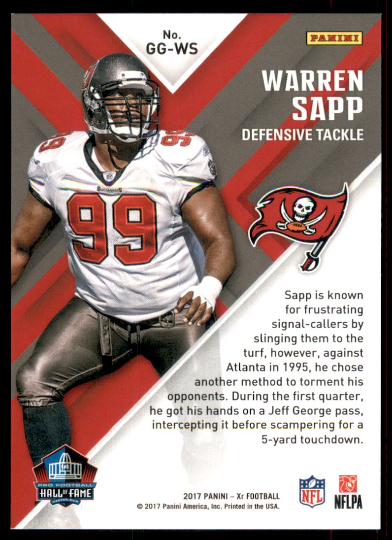 2017 Panini XR Gilded Greats #6 Warren Sapp