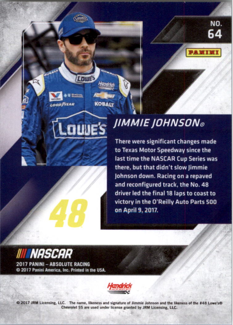 2017 Absolute #64 Jimmie Johnson back image
