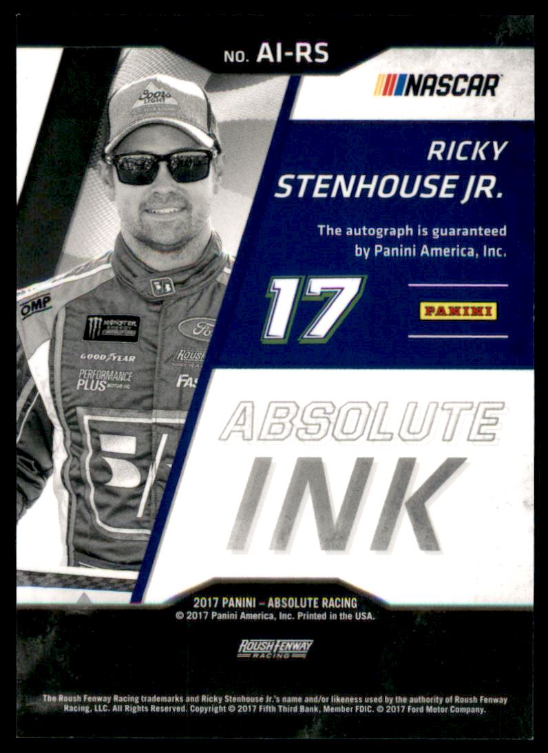 2017 Absolute Absolute Ink Spectrum Blue #38 Ricky Stenhouse Jr./99 back image