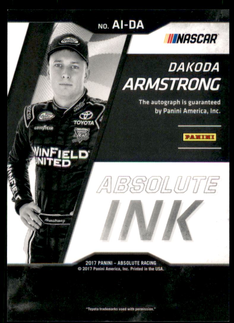 2017 Absolute Absolute Ink Spectrum Gold #3 Dakoda Armstrong back image