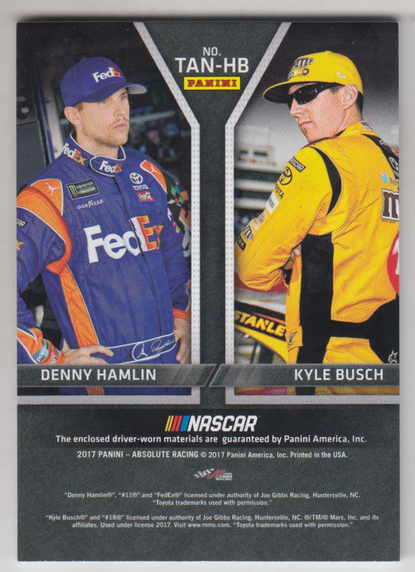 2017 Absolute Team Tandems Spectrum Blue #5 Denny Hamlin/Kyle Busch back image