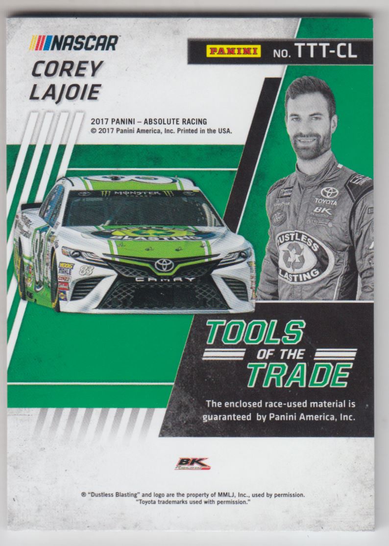 2017 Absolute Tools of the Trade Trios #15 Corey LaJoie back image