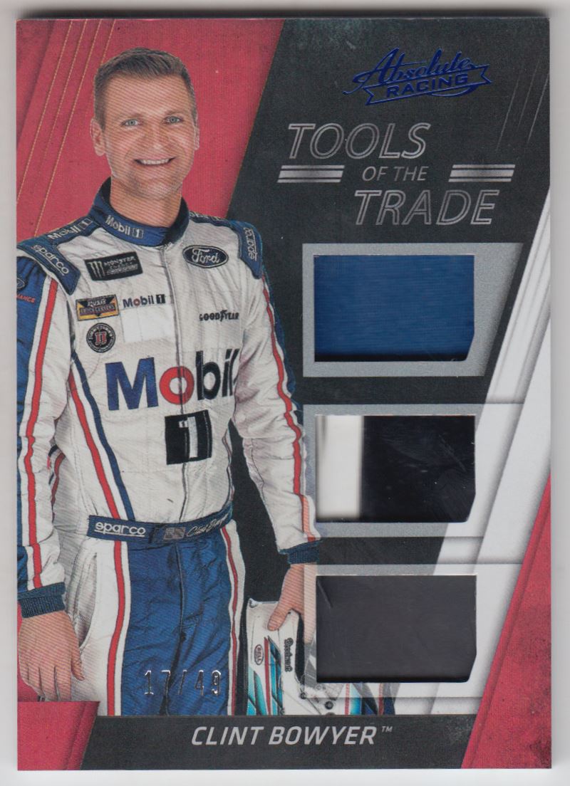 2017 Absolute Tools of the Trade Trios Spectrum Blue #9 Clint Bowyer/49