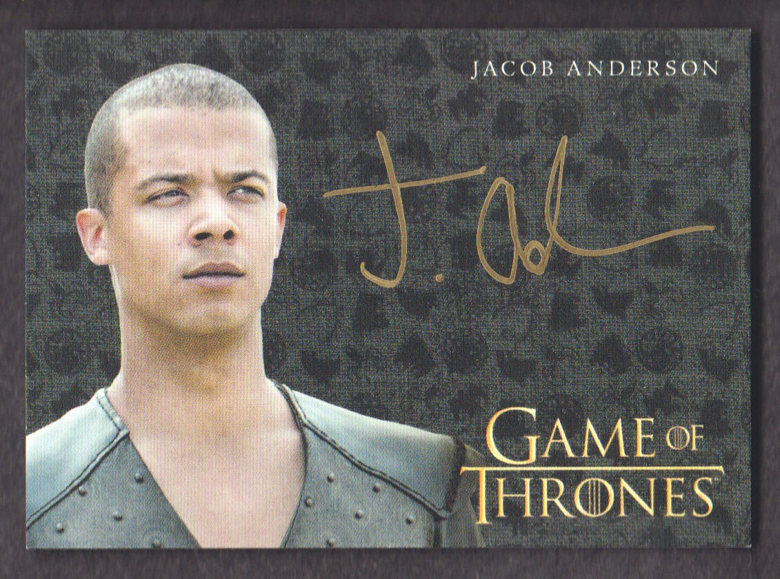 2017 Rittenhouse Game of Thrones Valyrian Steel Gold Autographs #NNO Jacob Anderson as Grey Worm L