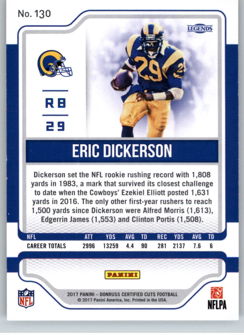 2017 Certified Cuts Gold #130 Eric Dickerson back image