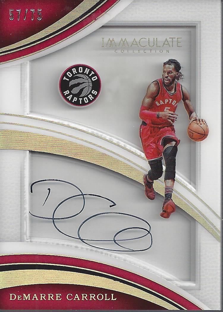 2016-17 Immaculate Collection Shadowbox Signatures #3 DeMarre Carroll/75