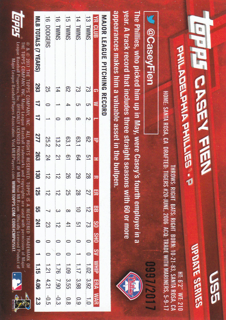 2017 Topps Update Baseball Part 2 - Picture 231 of 305