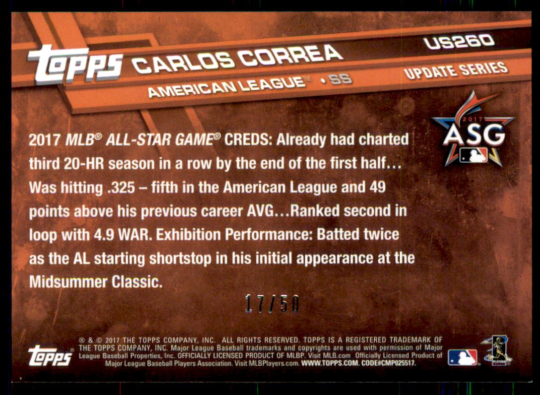 2017 Topps Update Mother's Day Pink #US260 Carlos Correa
