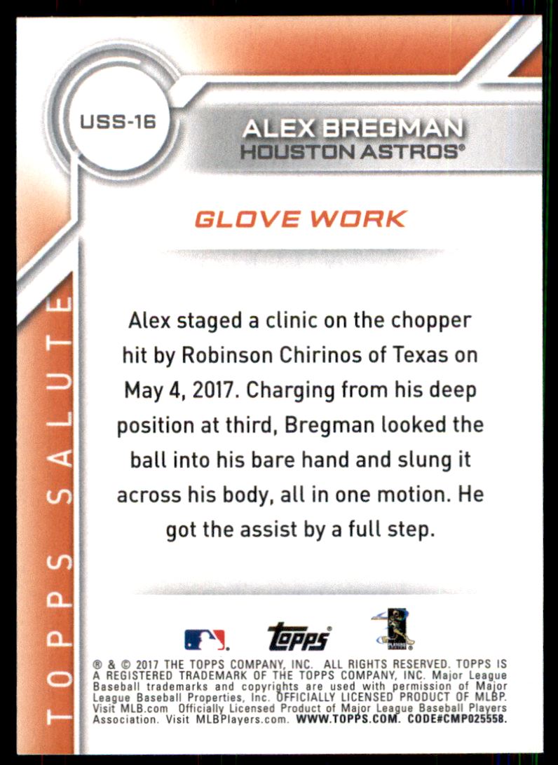 2017 Topps Update Salute #USS16 Alex Bregman
