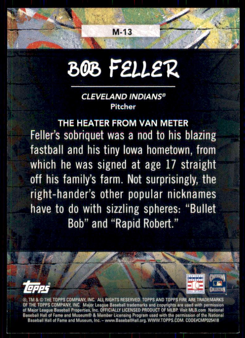 2017 Topps Fire Monikers Gold Minted #M13 Bob Feller