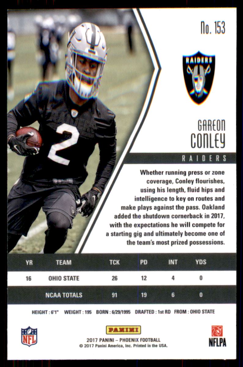 2017 Panini Phoenix Red #153 Gareon Conley