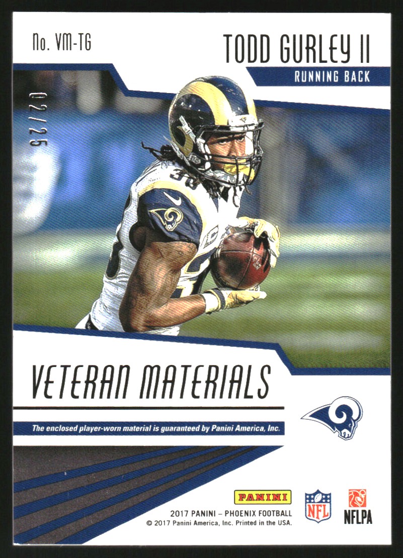 2017 Panini Phoenix Veteran Jerseys Orange #20 Todd Gurley II/25