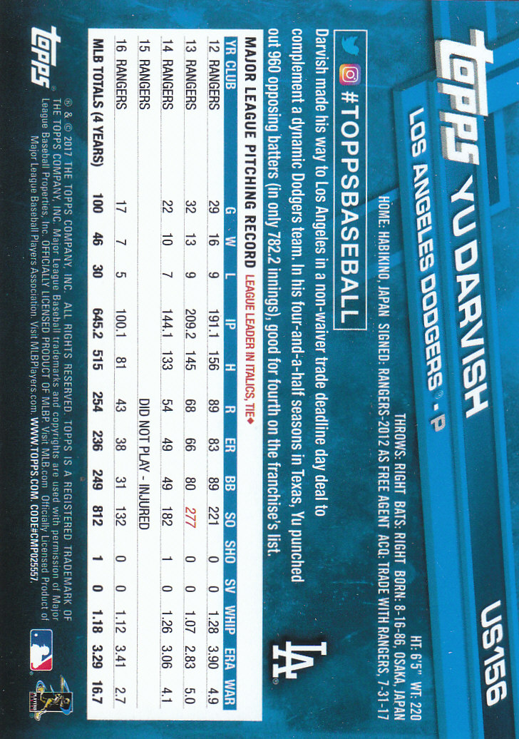 2017 Topps Update Baseball Part 1 - Picture 332 of 440