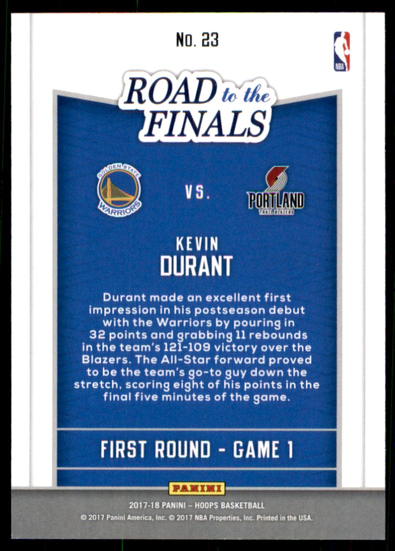 2017-18 Hoops Road to the Finals #23 Kevin Durant R1/2017 back image