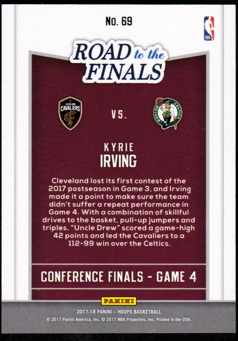 2017-18 Hoops Road to the Finals #69 Kyrie Irving CF/499 back image