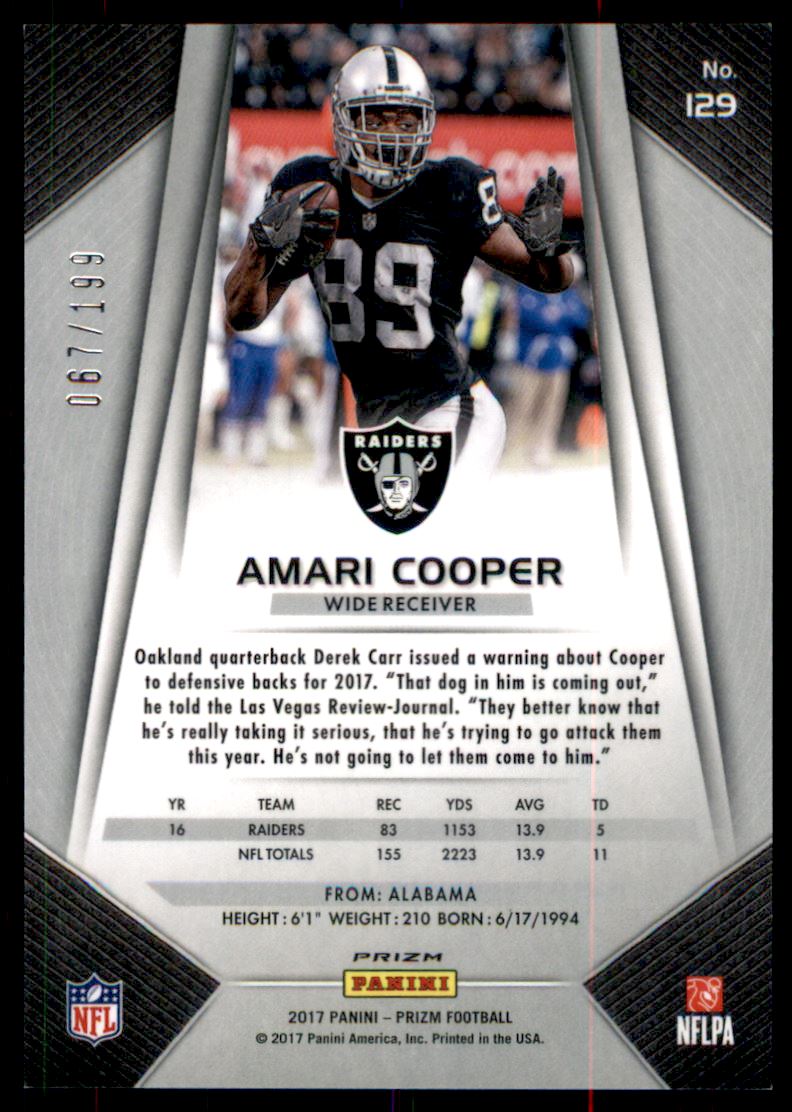 2017 Panini Prizm Prizms Light Blue #129 Amari Cooper