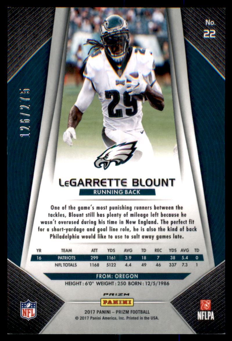 2017 Panini Prizm Prizms Orange #22 LeGarrette Blount