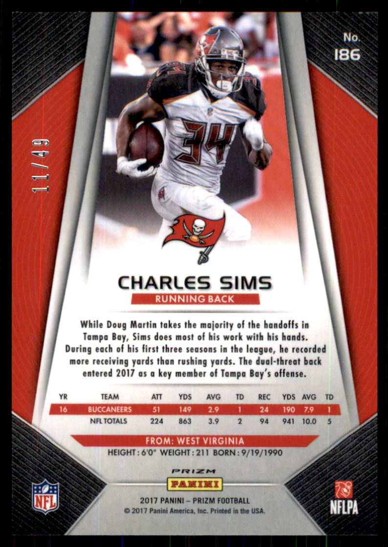 2017 Panini Prizm Prizms Red Power #186 Charles Sims